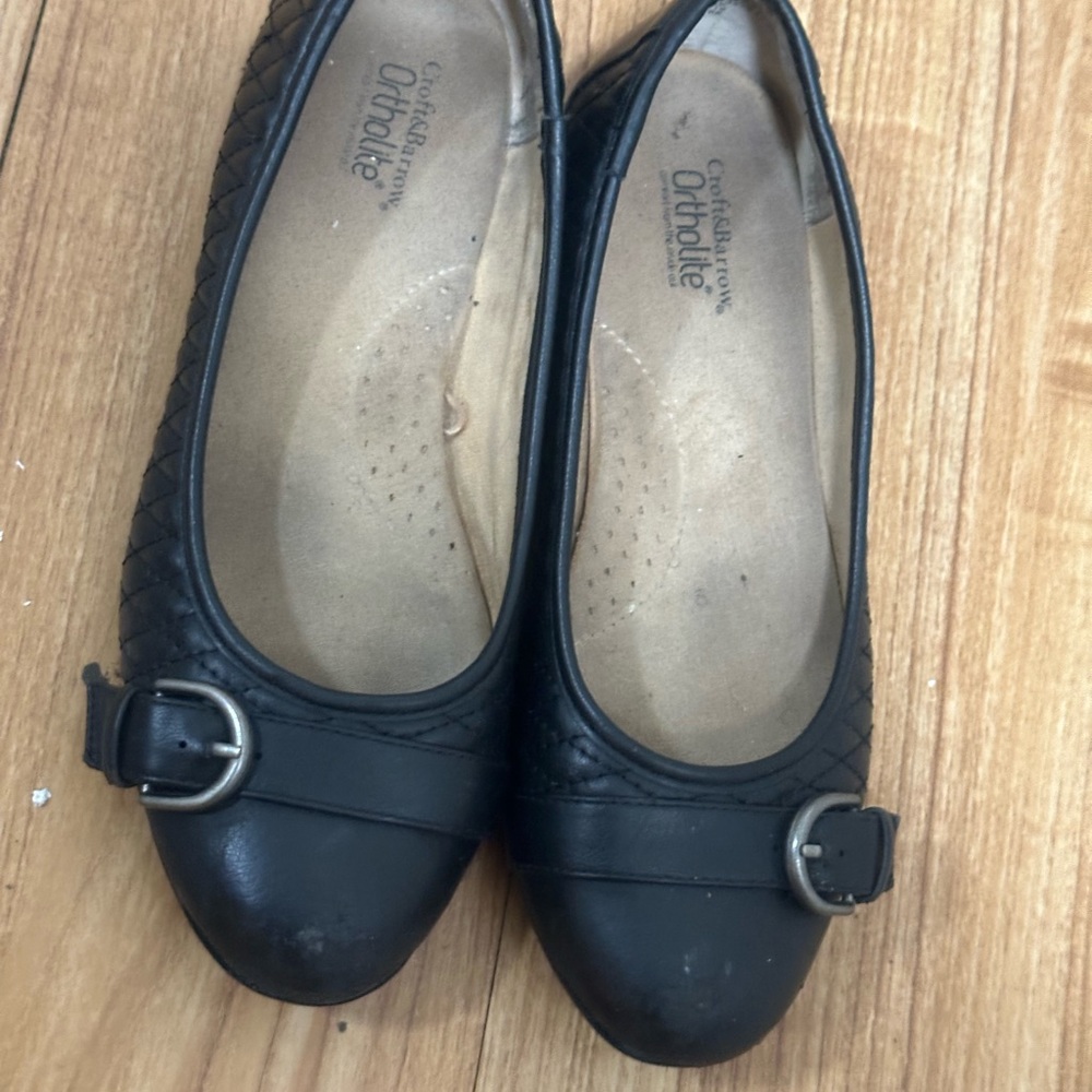 Comfortview Black Quilted Women's Flats
